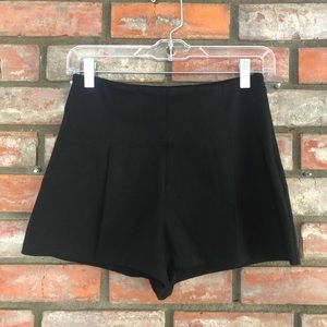 Free People Black High Waisted Pleated Shorts